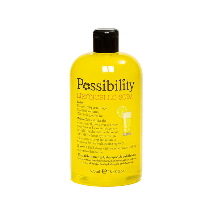 POSSIBILITY LIMONCELLO SODA 3 IN 1 SHOWER GEL 525ML - Beauty Bar 