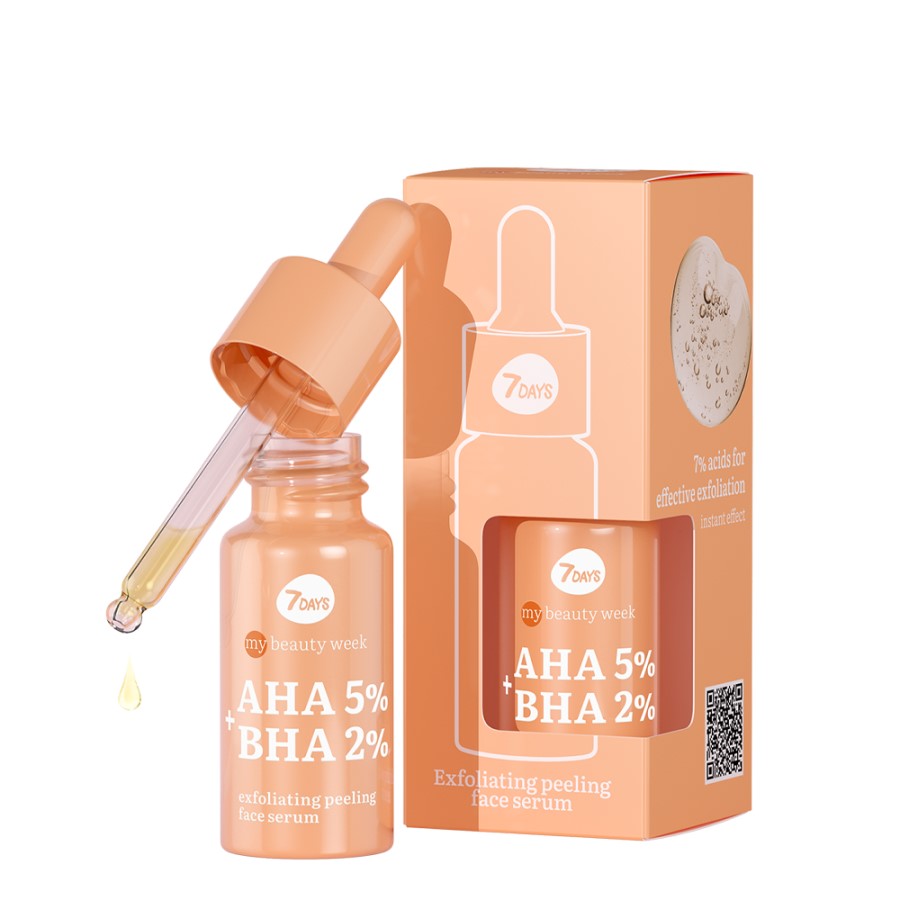7DAYS AHA 5%+BHA 2% EXFOLIATING PEELING SERUM 20ML - Beauty Bar 