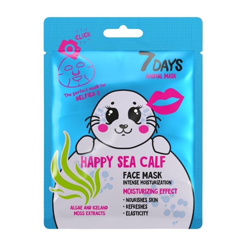 7DAYS ANIMAL FACE MASK HAPPY SEA CALF - Beauty Bar Cyprus
