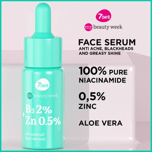 7DAYS B3 2%+ZN 0,5% OIL CONTROL SERUM 20ML - Beauty Bar 