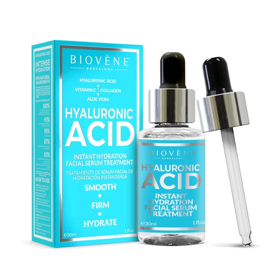 BIOVENE HYALURONIC ACID INSTANT HYDRATION FACIAL SERUM TREATMENT 30ML - Beauty Bar 