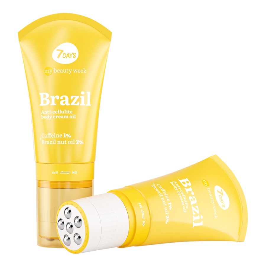 7DAYS BRAZIL ANTI-CELLULITE BODY CREAM OIL CAFFEINE 1% + BRAZIN NUT OIL 2% 130ML - Beauty Bar 