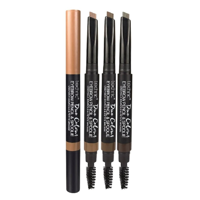 TECHNIC DUO COLOUR EYEBROW PENCIL & SPOOLIE - AVAILABLE IN 3 COLOURS - Beauty Bar 