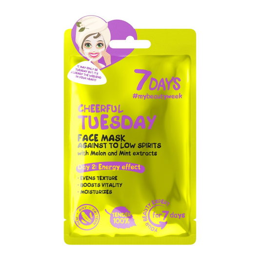 7DAYS CHEERFUL TUESDAY SHEET MASK WITH MELON AND MINT EXTRACTS - Beauty Bar Cyprus