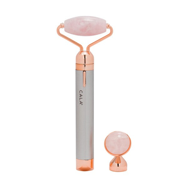 CALA 2 IN 1 FACIAL ROLER ROSE QUARTZ SONIC FACIAL MASSAGER - Beauty Bar 