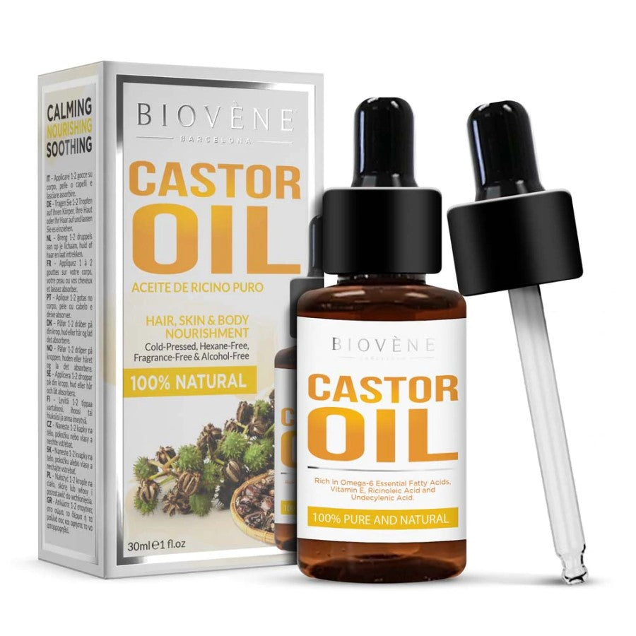 BIOVENE CASTOR OIL PURE & NATURAL HAIR, SKIN & BODY NOURISHMENT 30ML - Beauty Bar 