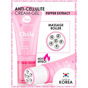 7DAYS CHILE ANTI-CELLULITE WARMING BODY CREAM PEPPER 1% + GINGER 2% 130ML - Beauty Bar 