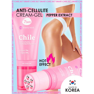 7DAYS CHILE ANTI-CELLULITE WARMING BODY CREAM PEPPER 1% + GINGER 2% 130ML - Beauty Bar 