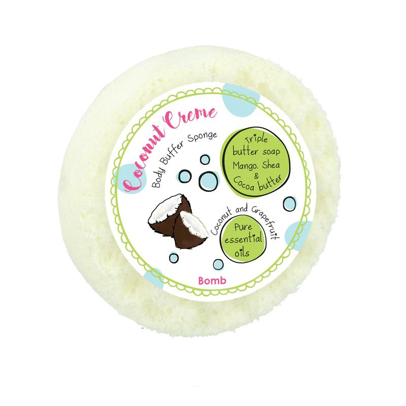 BOMB COSMETICS COCONUT CRÈME BODY BUFFER SOAP SPONGE - Beauty Bar 