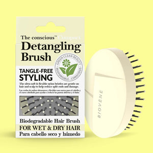 BIOVENE THE CONSCIOUS™ BIODEGRADABLE COMPACT DETANGLING BRUSH, WET & DRY HAIR - AVAILABLE IN 4 COLOURS - Beauty Bar 