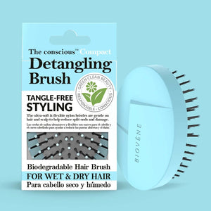 BIOVENE THE CONSCIOUS™ BIODEGRADABLE COMPACT DETANGLING BRUSH, WET & DRY HAIR - AVAILABLE IN 4 COLOURS - Beauty Bar 