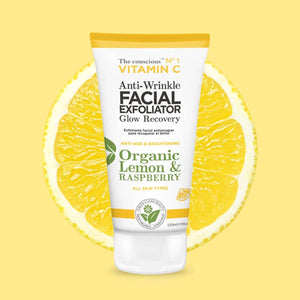 BIOVENE THE CONSCIOUS™ VITAMIN C ANTI-WRINKLE FACIAL EXFOLIATOR ORGANIC LEMON & RASPBERRY 150ML - Beauty Bar 