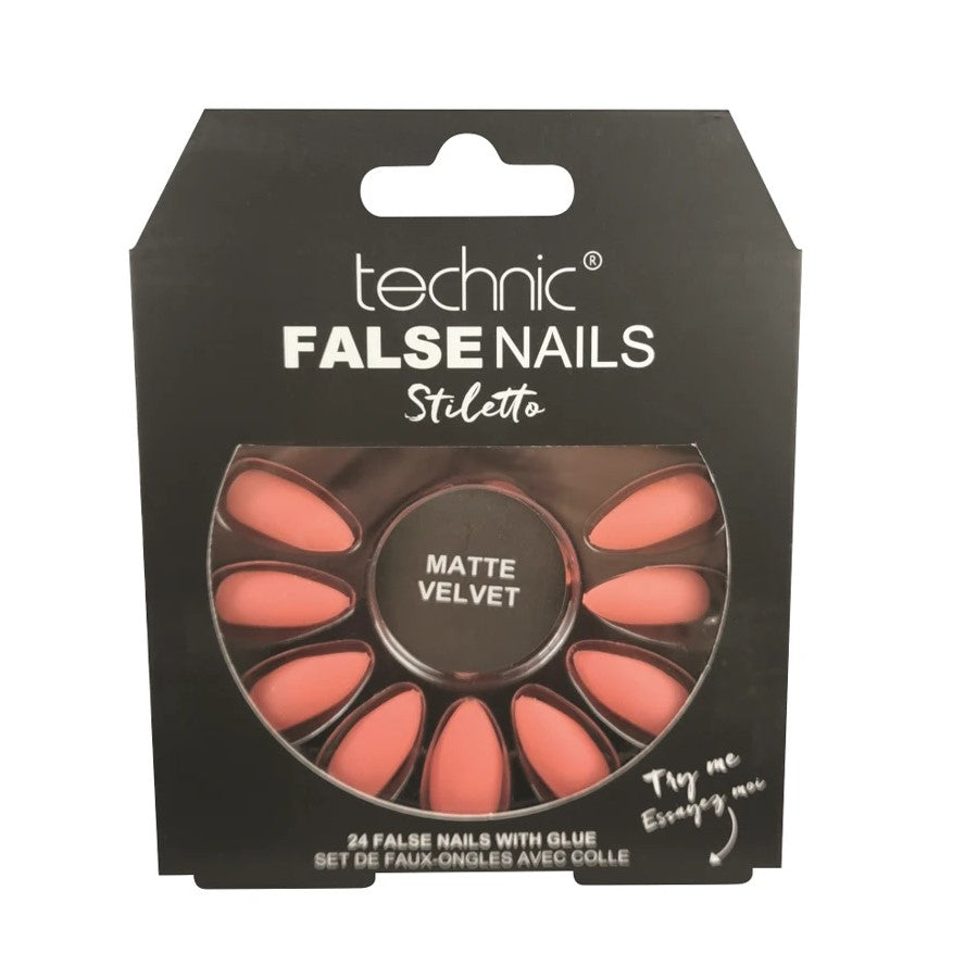 TECHNIC FALSE NAILS STILETTO - CORAL MATTE - Beauty Bar 