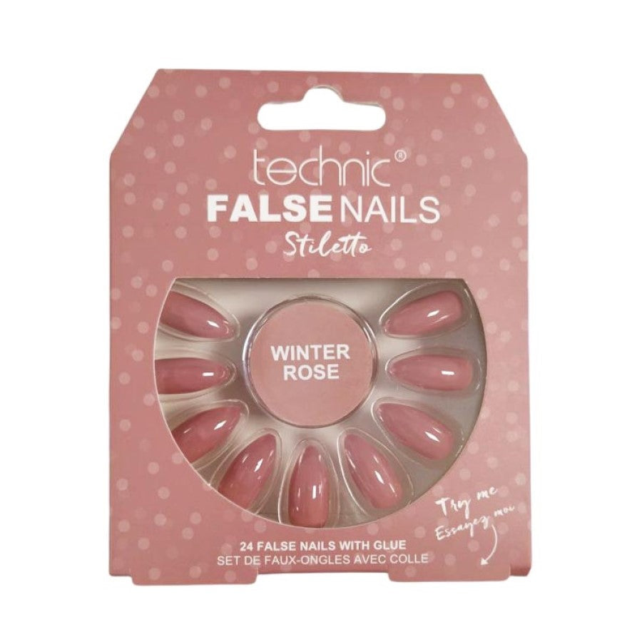 TECHNIC FALSE NAILS STILETTO - WINTER ROSE - Beauty Bar 