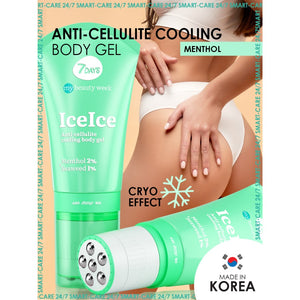 7DAYS ICEICE ANTI-CELLULITE COOLING GEL MENTHOL 2% + SEAWEED 1% 130ML - Beauty Bar 