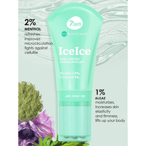 7DAYS ICEICE ANTI-CELLULITE COOLING GEL MENTHOL 2% + SEAWEED 1% 130ML - Beauty Bar 