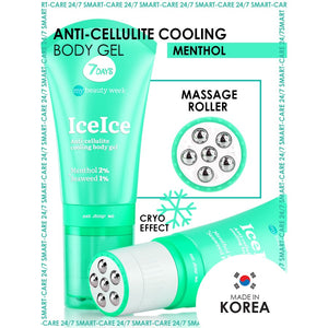 7DAYS ICEICE ANTI-CELLULITE COOLING GEL MENTHOL 2% + SEAWEED 1% 130ML - Beauty Bar 