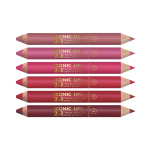 DERMACOL ICONIC LIPS 2 IN 1 - AVAILABLE IN 6 SHADES - Beauty Bar 