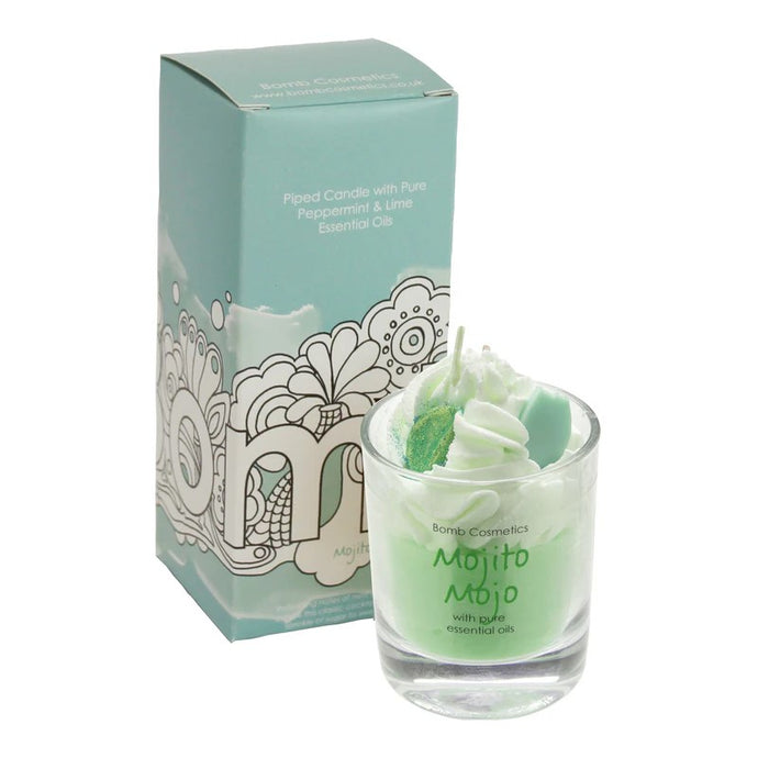 BOMB COSMETICS MOJITO MOJO PIPED GLASS CANDLE - Beauty Bar 