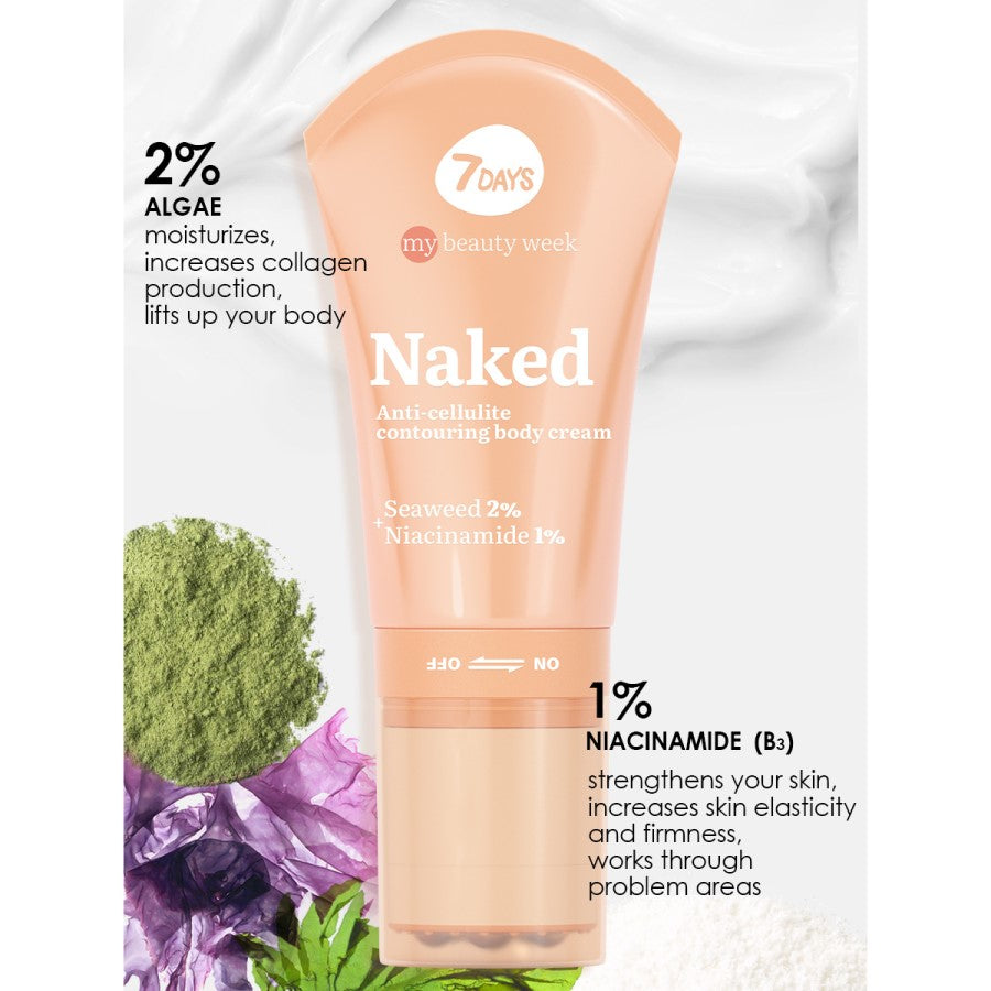7DAYS NAKED ANTI-CELLULITE CONTOURING BODY CREAM SEAWEED 2% + NIACINAMIDE 130ML - Beauty Bar 