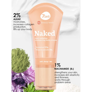 7DAYS NAKED ANTI-CELLULITE CONTOURING BODY CREAM SEAWEED 2% + NIACINAMIDE 130ML - Beauty Bar 