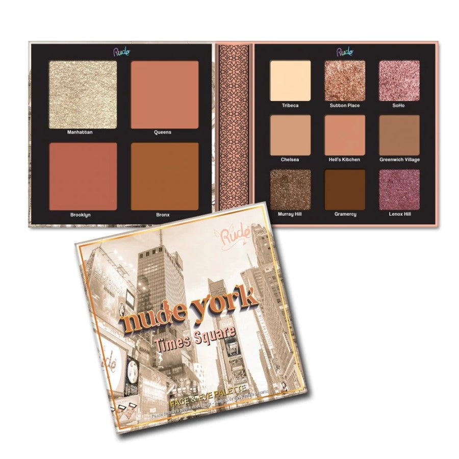 RUDE NUDE YORK FACE & EYE PALETTE - Beauty Bar 