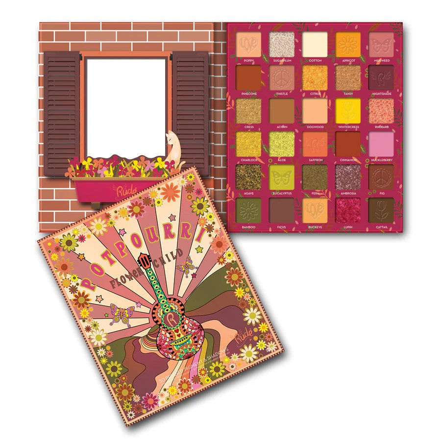 RUDE FLOWER CHILD 30 SHADOWS PALETTE - POTPOURRI - Beauty Bar 