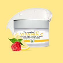 Load image into Gallery viewer, BIOVENE THE CONSCIOUS™ VITAMIN C ANTI-AGING NIGHT CREAM ORGANIC RASPBERRY 30ML - Beauty Bar 

