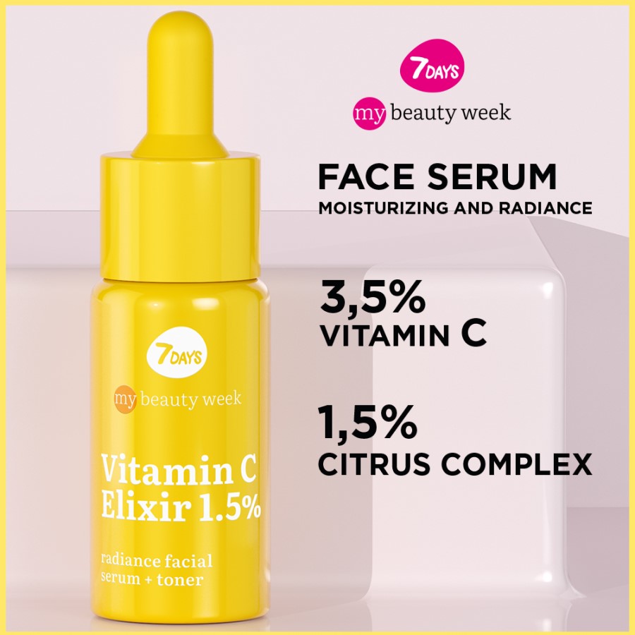 7DAYS VITAMIN C ELIXIR 1,5% RADIANCE SERUM & TONER 20ML - Beauty Bar 