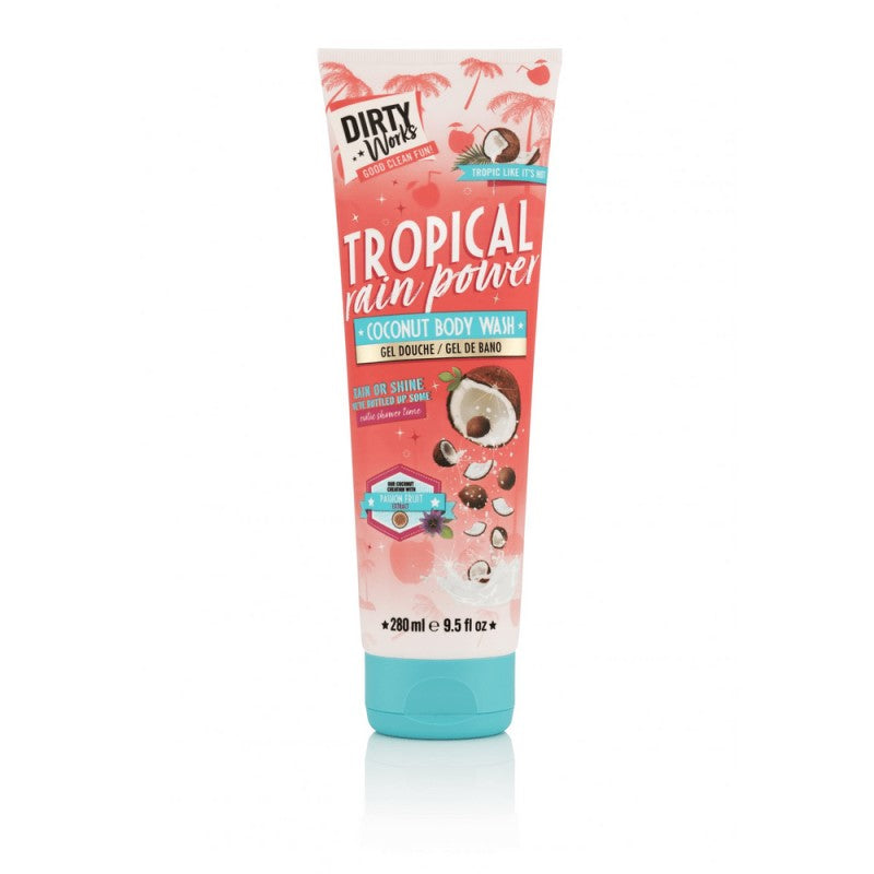 DIRTY WORKS TROPICAL RAIN POWER COCONUT BODY WASH 280ML - Beauty Bar 